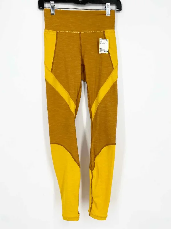 Lululemon Women's Yellow Color Block ATHLETIC Size 4 Leggings Comfortable Plus Size Leggings