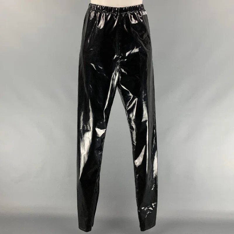 MSGM Size 10 Black Polyester Blend Leggings Fashionable Tummy Control Leggings