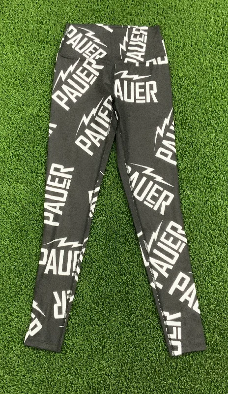Pauer All Over Black Leg Legging Stylish Stretch-Waist Leggings
