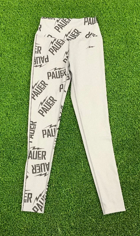Pauer All Over Grey Leg Legging Stylish Printed Stretch Leggings