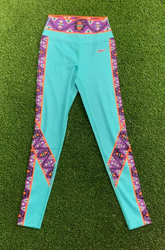 Pauer Tribal Pattern Leg Legging Comfortable Fleece-Lined Leggings
