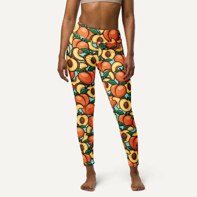 Peaches High Waisted Leggings Elegant Metallic Leggings