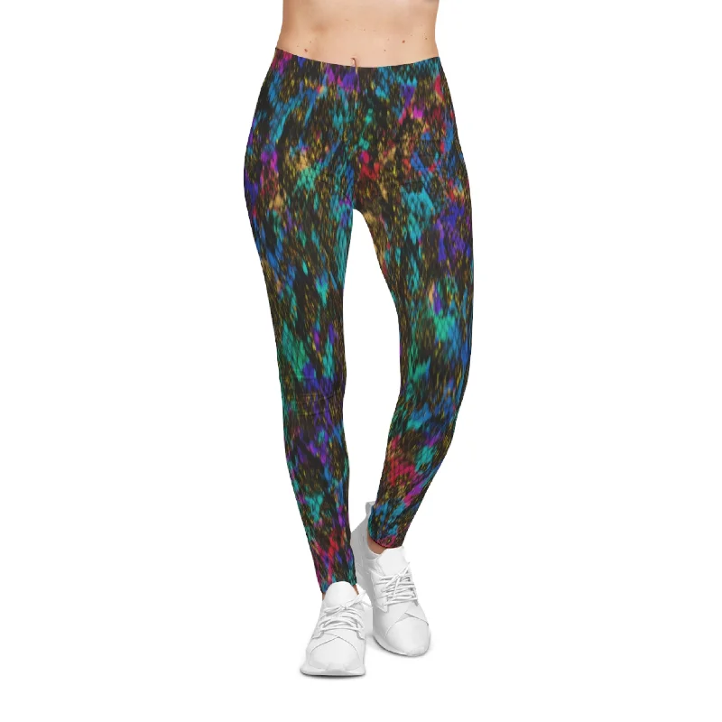 PTG Snakeskin Print Casual Leggings Cozy Reflective Detail Leggings