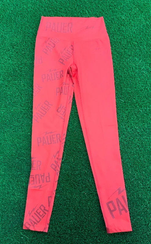 Red Pauer All Over Leg Legging Fashionable Tummy Control Leggings