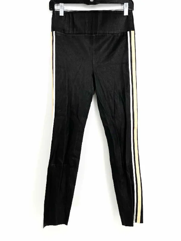 Sprwmn Women's Black/Silver/Gold Skinny Faux Leather Stripe Size S Leggings Fashionable High-Rise Leggings Sprwmn Women's Black/Silver/Gold Skinny Faux Leather Stripe Size S Leggings Fashionable High-Rise Leggings