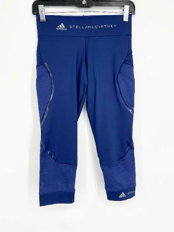 STELLA McCARTNEY Women's Navy Crop Mesh ATHLETIC Size XS Leggings Trendy Patterned Leggings STELLA McCARTNEY Women's Navy Crop Mesh ATHLETIC Size XS Leggings Trendy Patterned Leggings