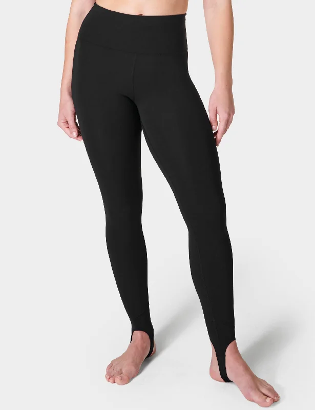 Orbit Stirrup Leggings - Black Trendy Black Mesh Leggings