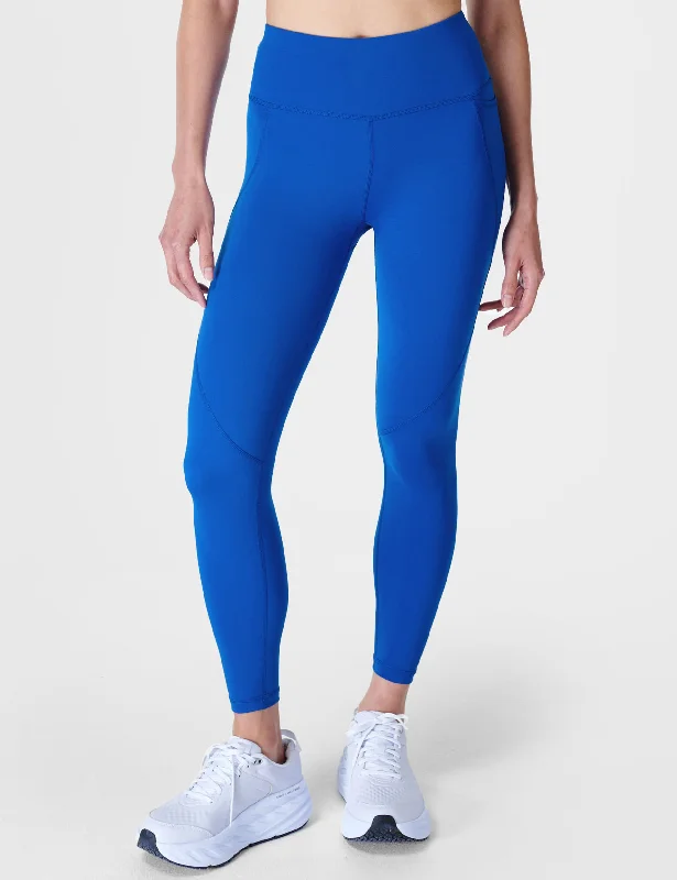 Power 7/8 Gym Leggings - Lightning Blue Fashionable Solid Color Tights