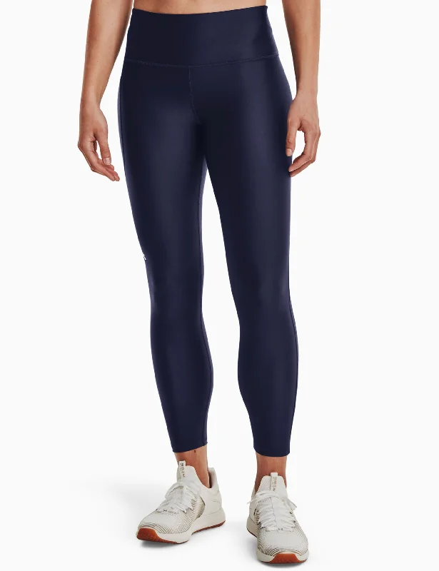 HeatGear Armour No-Slip Waistband Ankle Leggings - Midnight Navy/White Fashionable Lacy Detail Leggings