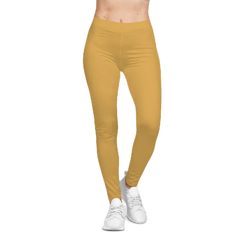 Yellow Casual Leggings Comfortable Cold Weather Leggings
