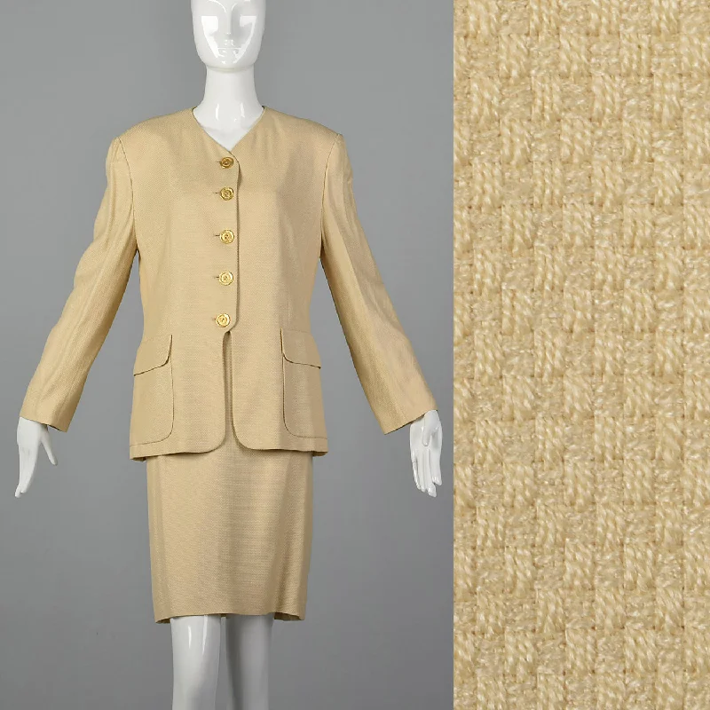 1980s Louis Feraud Beige Skirt Suit boho skirt vibe