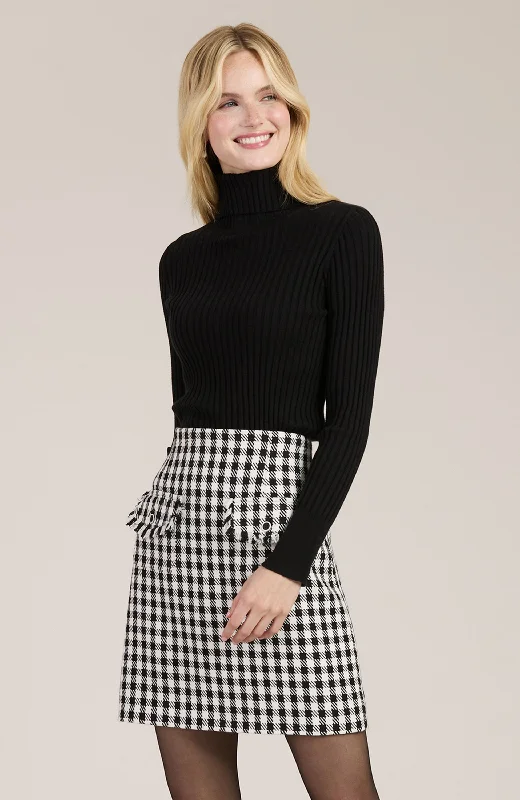 Ashley Check Skirt - Black White Check lace skirt romantic