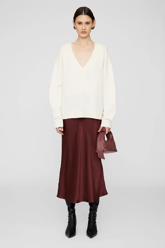Bar Silk Midi Skirt silk skirt smooth