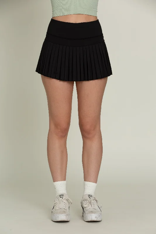 Black Pleated Tennis Skirt lace skirt romantic