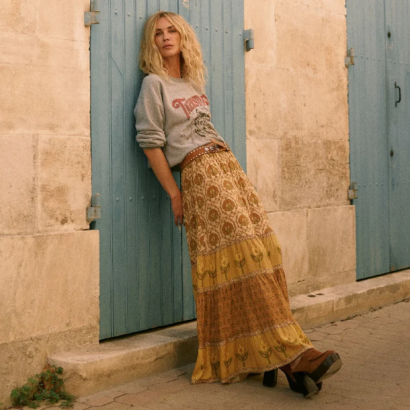 Château Maxi Skirt leather skirt refined