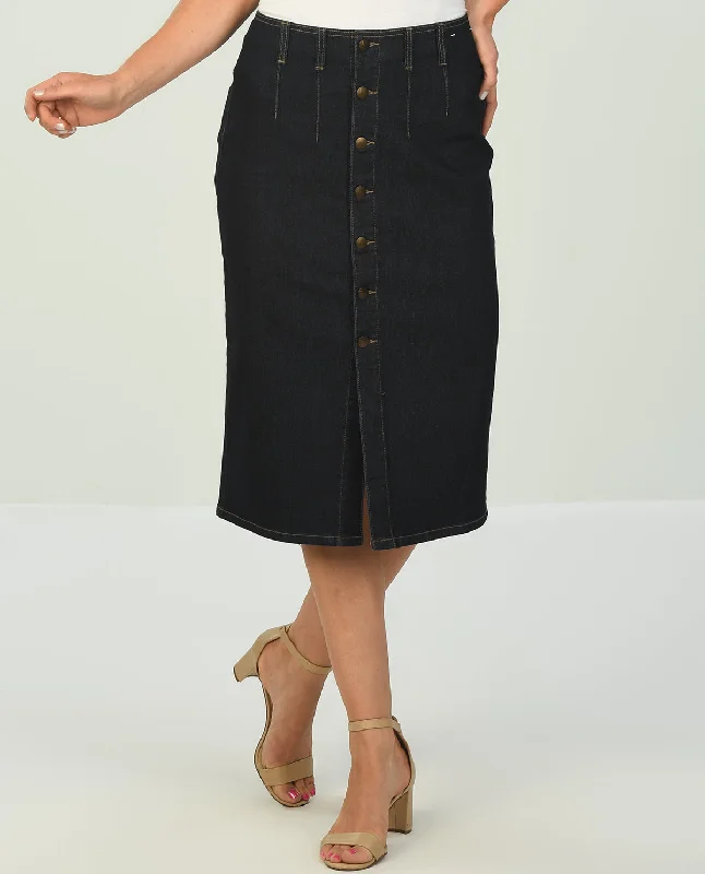 D Jeans Utility Midi Skirt silk skirt lustrous