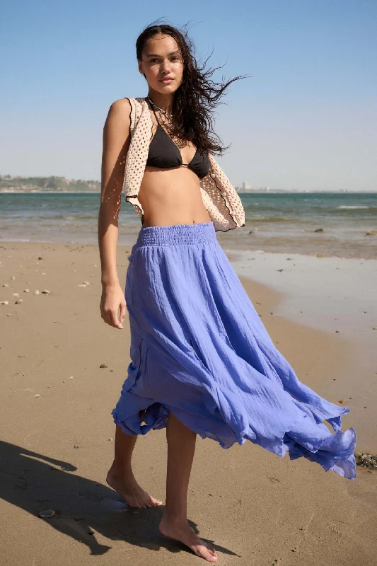 Free as Air Layered Gauze Handkerchief Maxi Skirt flowy skirt hem