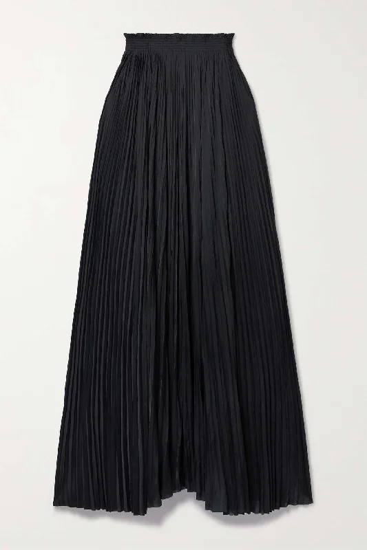 Krista Pleated Maxi Skirt velvet skirt plush