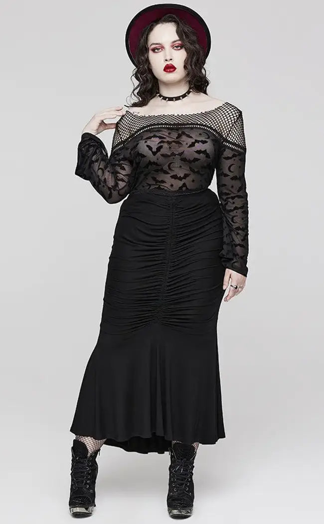 Nixie Maxi Skirt | Plus Size velvet skirt sumptuous