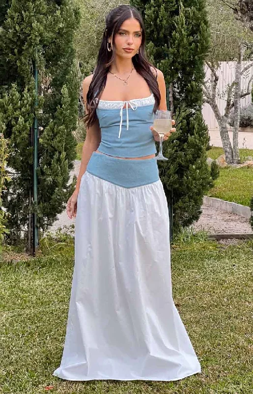 Mystic White Maxi Skirt chiffon skirt floaty