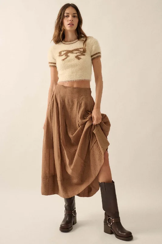 Poetry in Motion Pleated Jacquard Midi Skirt wool skirt thick