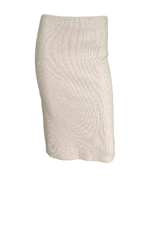 Rib Skirt with Back Slit low waist skirt