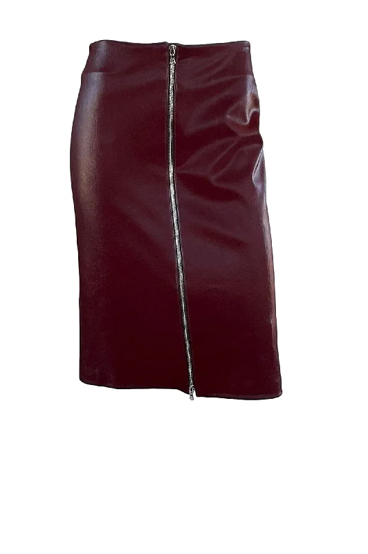 Satin Finish Leather Skirt denim skirt classic