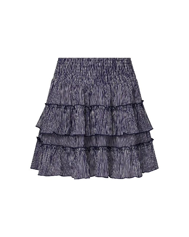 Smocked Ruffle Mini Skirt corduroy skirt textured