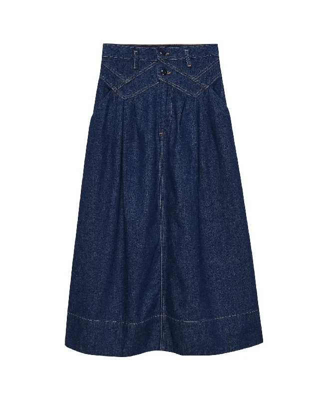 The Field Skirt in Dark Rinse Wash Denim vintage skirt charm