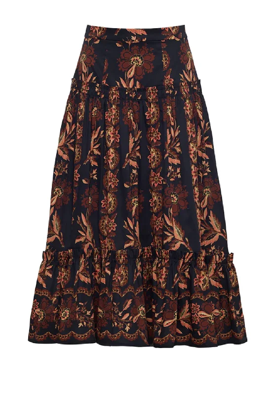 Tisbury Maxi Skirt in Black Renaissance denim skirt casual