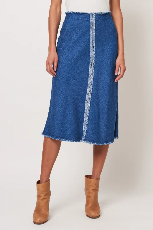 Washed Indigo Aurora Skirt leather skirt bold