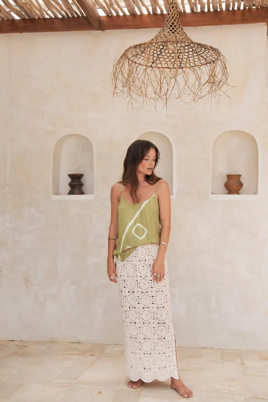 WHAT GOES AROUND SKIRT - CREAM denim skirt fashionable