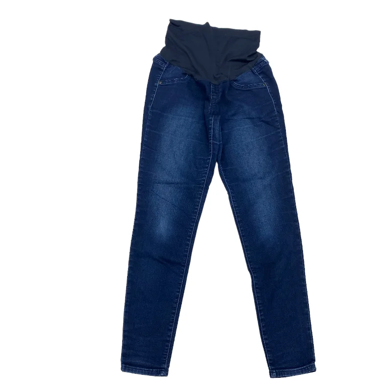 BLUE DENIM MAT JEANS by A GLOW Size:10 Trendy Low-Rise Bootcut Jeans