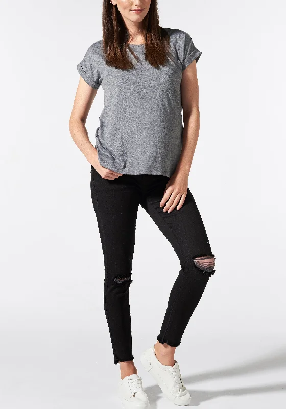 Black Knee Slit Wash