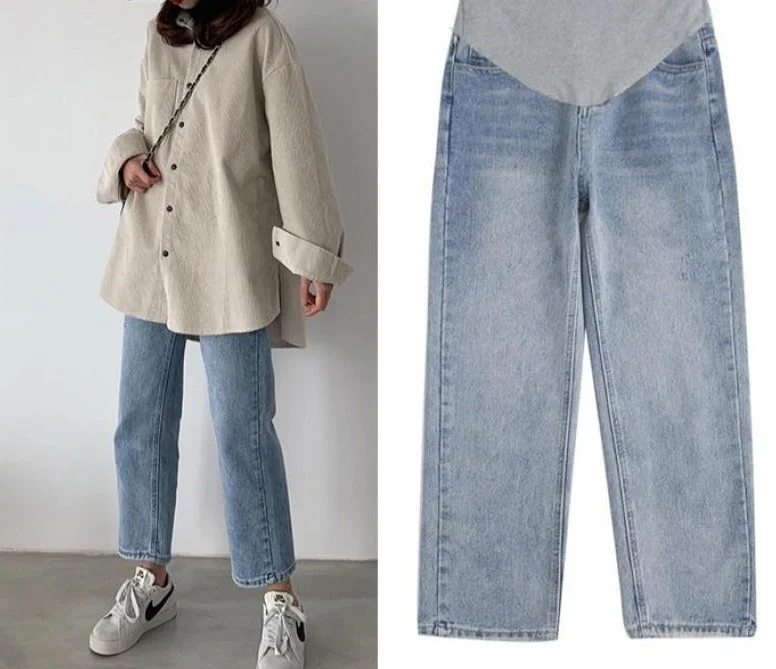 Denim Maternity Jeans by Moonbun Casual Light Wash Jeans