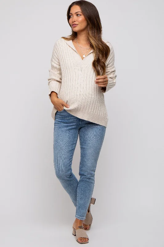 Light Blue Maternity Skinny Jeans Casual Loose Fit Jeans