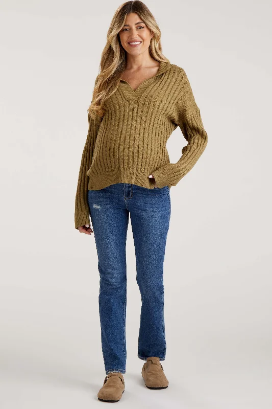 Navy Slightly Distressed Skinny Jeans Comfortable Drawstring Waist Jeans