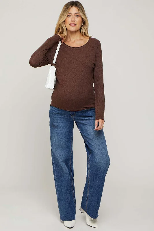 Navy Wide Leg Maternity Jeans Casual Bootcut Ripped Jeans