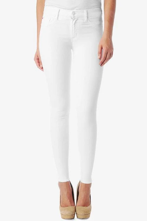 Hudson Jeans Nico Mid-Rise Super Skinny in  White Trendy Bootcut High-Waisted Jeans