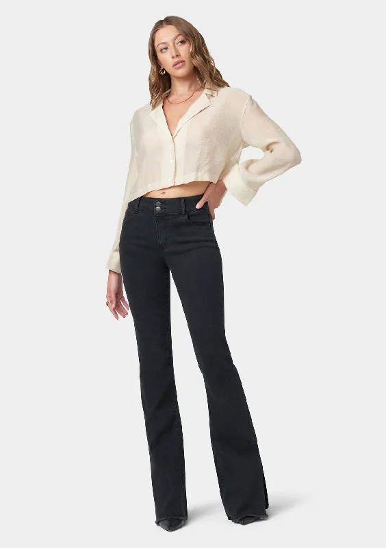 Tall Olivia Flare Jeans With Slit Casual Bootcut Ripped Jeans