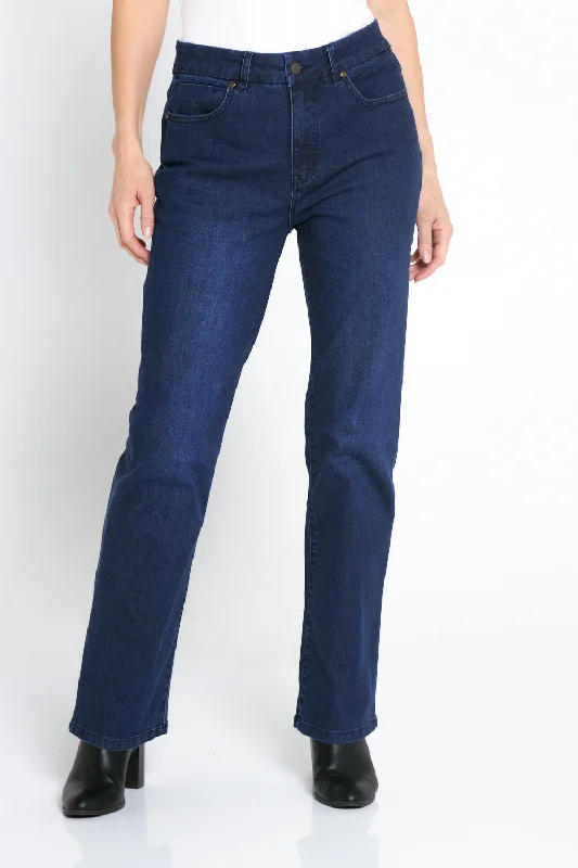 Orientique Wide Leg Jeans - Dark Denim Fashionable Cropped Denim Jeans