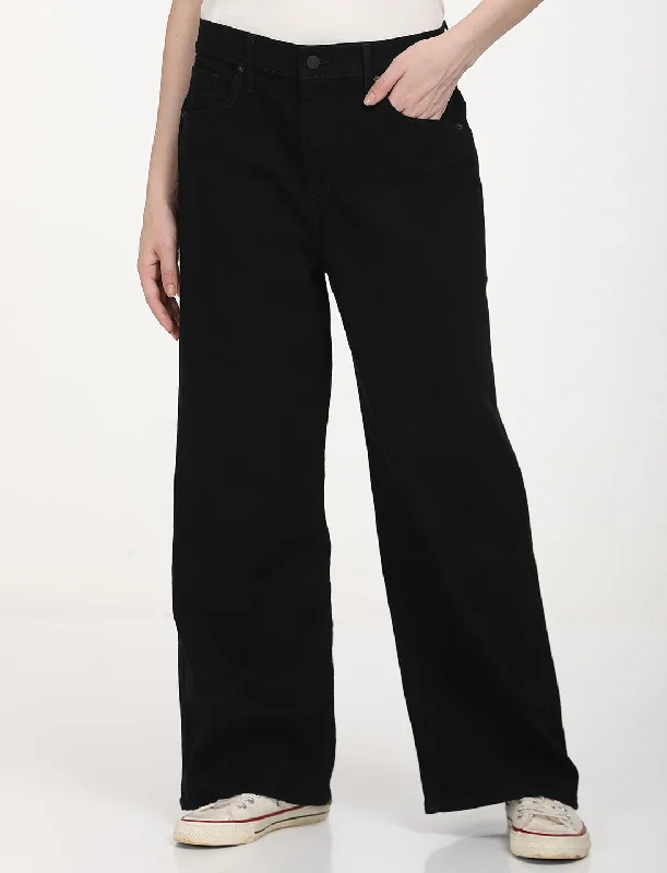 Women's High Rise Wide Leg Jeans Trendy Skinny Fit Jeans