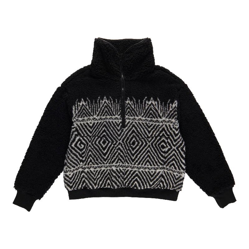 ACX Active Women's 1/4 Zip Polar Sweater Handmade Hand-knitted Hand-woven