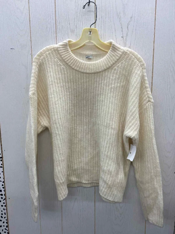 AERIE Cream Womens Size XS/S Sweater Ribbed Striped Patterned