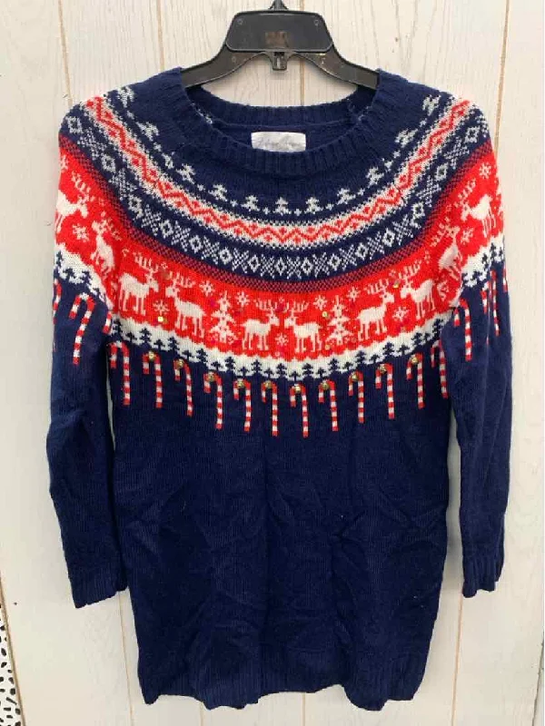 Blue Womens Size Small Sweater Fitted Loose Oversized