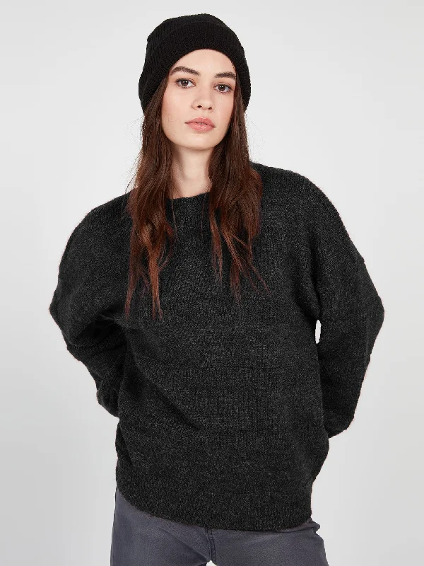 Cabability Sweater - Black Faux Fur Fabric Real Fur Fabric Shearling Fabric