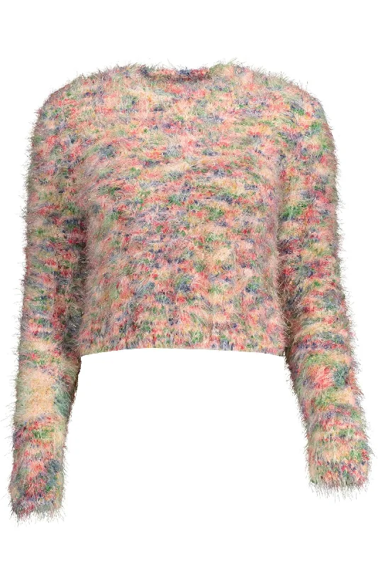 Pink Polyamide Women Sweater Plaid Sweater Polka Dot Checkered