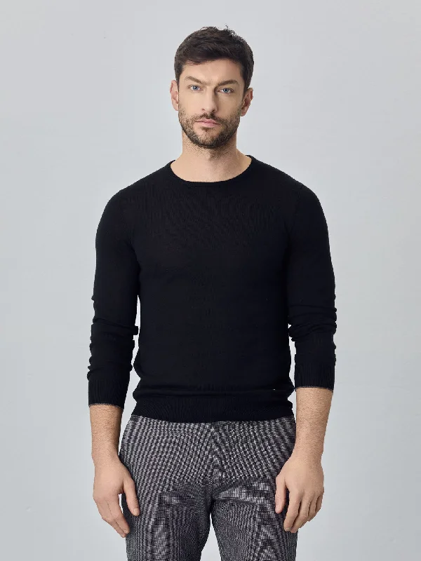 Crew Neck Sweater With Long Sleeves In Extra Fine Merino Wool Tailored Straight A-Line Crew Neck Sweater With Long Sleeves In Extra Fine Merino Wool Tailored Straight A-Line