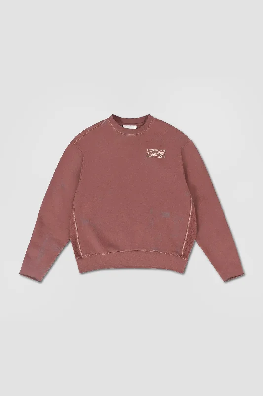 Cut Off Crew Sweater - Burgundy Unisex High Neck Crew Neck V-Neck