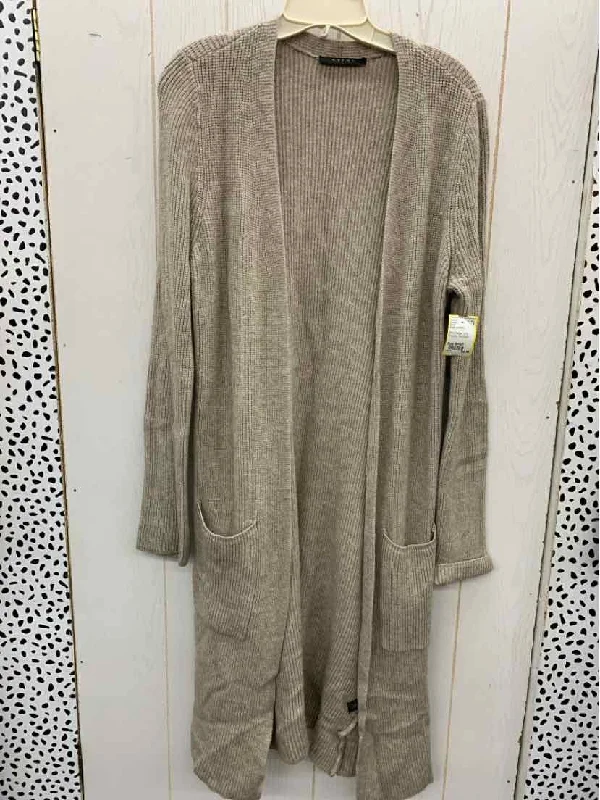 Cyrus Beige Womens Size Small Sweater Satin Blend Silk Blend Wool Blend